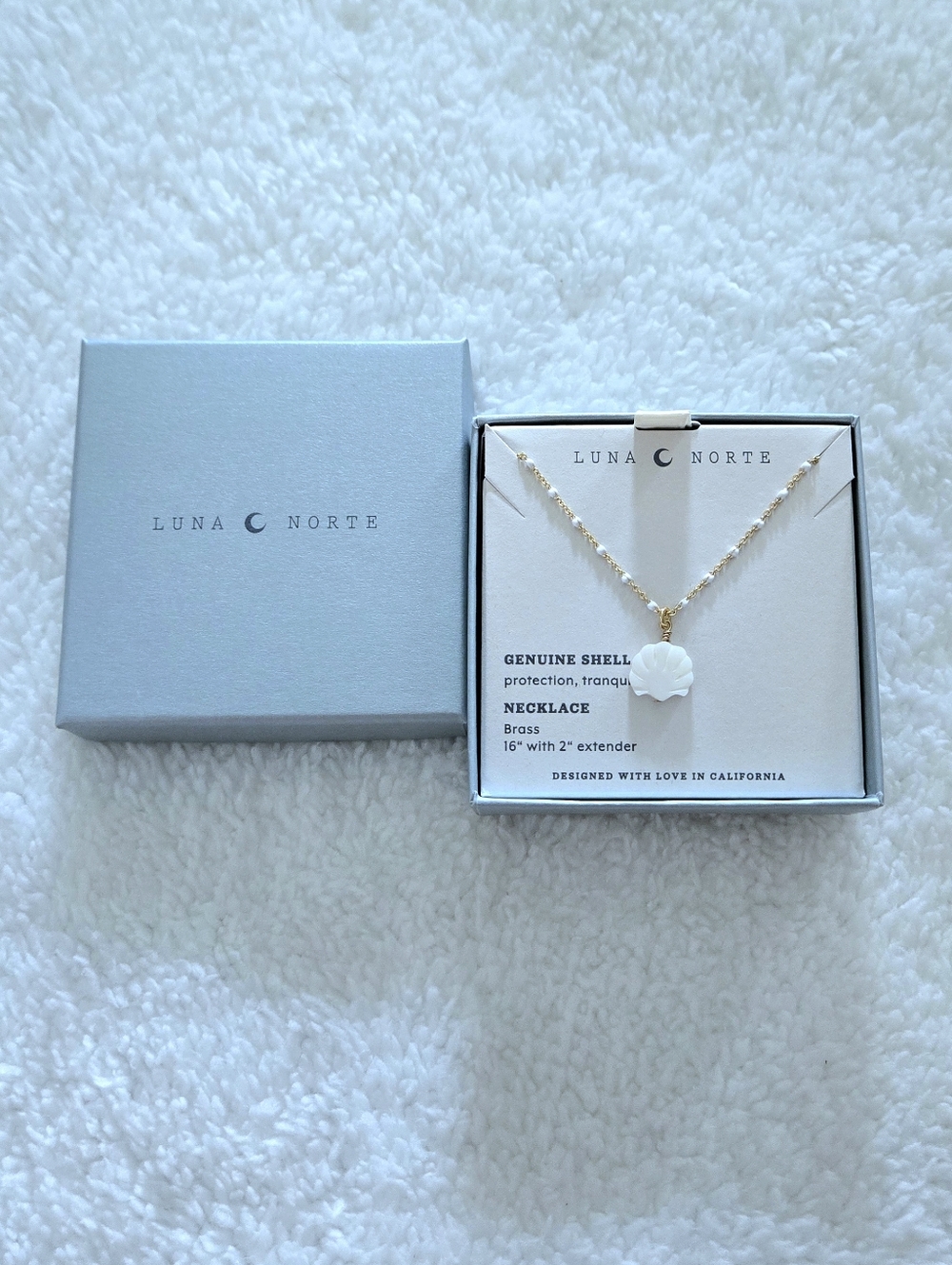 ✨️HP✨️ Luna🌙 Norte Mother of Pearl Clam Shell🐚 Pendant Necklace - NIB - Picture 2 of 16